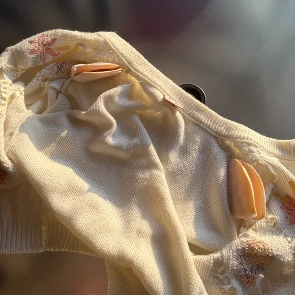 Vintage Mizaro Sara Sweater Grannycore Cottagecore 1980s 1990s Cardigan Floral - Picture 10 of 15